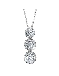 Diamond Three Unity Flower Pendant 5/8ctw