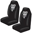 Faith Cross Gem Crystals Studded Rhinestone Car Truck SUV Bucket Seat Covers - Pair