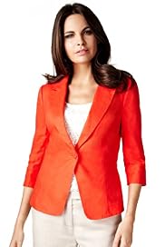 Per Una Pure Linen Notch Lapel 3/4 Sleeve Jacket