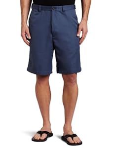 Haggar Men's Cool 18 Gabardine Hidden Expandable Waist Plain Front Short,Cadet Blue,34