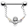 Silver 925 Aurora Guardian Angel Nipple Ring MADE WITH SWAROVSKI ELEMENTS