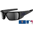 Oakley New York Mets Fuel Cell Men's Special Editions Major League Baseball Sports Sunglasses w/ Free B&F Heart Sticker Bundle - Polished Black/Black Iridium