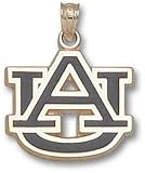 Auburn Tigers Solid 10K Gold ''AU'' 5/8'' Enamel Pendant