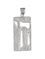 Clevereves 14K White Gold Pendant Jewish Chais 8.4 - Gram(s)