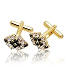 Executives Rhinestone Gold Cufflinks