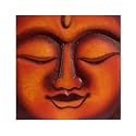 All Natural Handmade Buddha Face Picture - Orange
