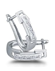 0.20 cttw. Diamond Earrings Ladies Fashion Hoops 14K Yellow Gold