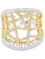 18k Two-Tone Gold Round Diamond Fashion Ring (1.04 cttw, g-h Color, si1-si2 Clarity)
