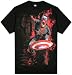 Search : Marvel Comics Zombies - Capt America: Descecrated Captain College T-Shirt, L - Black