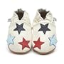 Chaussons B�b� en cuir doux Petite �toiles Cr�me 18/24 mois