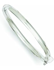 14K White Gold Polished Baby Bangle