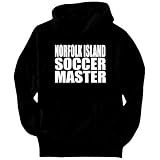 Norfolk Island Soccer Master Countries Mens Hoodie (Black, Sizes X-Small - XXX-Large)