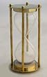 Antique Style Hourglass 5 1/2": Brass, 5 min. Sand Timer