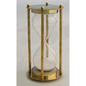 Antique Style Hourglass 5 1 2: Brass, 5 min. Sand Timer by 