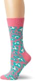 Happy Socks Womens Combed Cotton Crew Leopard Sock