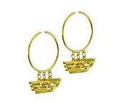 Golddigga Gold Plated Ladies  G  Hoop Earrings