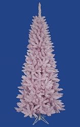 9' Flocked Cupcake Pink Artificial Spruce Slim Christmas Tree - Unlit
