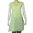 Green Top Cotton Sleeveless Chikan Embroidery Size XS