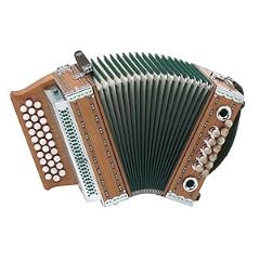 Alpenklang Harmonika "Mini" 3-reihig, G-C-F massiv Kirschholz