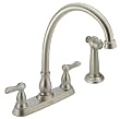 Delta Orleans Series Double-Handle Kitchen Faucet With Spray, Stainless #24902-SS