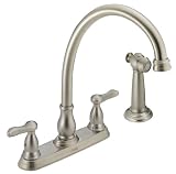 Delta Orleans Series Double-Handle Kitchen Faucet With Spray, Stainless #24902-SS