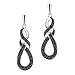 Black Diamond Swirl Drop Earrings 1/8ctw title=