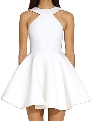 UNIZHUU 2019 Women Sexy Elegant Strapless Slinky Pleated Bubble Skirt(l,white)