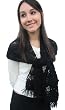Handmade Acrylic Scarf in Fancy Black - Knitted By Hand with Crocheted Hand-s...