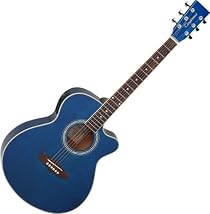 Tanglewood Discovery Deluxe Super Folk Electro Acoustic Guitar Pack DBT SFCE TBL Transparent Blue