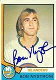 Bob Nystrom Autographed/Hand Signed Hockey Card (New York Islanders) 1974 Topps #123