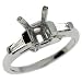 Platinum Baguette Diamond Semi-Mount Engagement Ring - Size 7.0