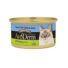AvoDerm Natural Tuna & Crab Meat Entree in Gravy Cat Food - 24 3-Ounce Cans by Breeder's Choice