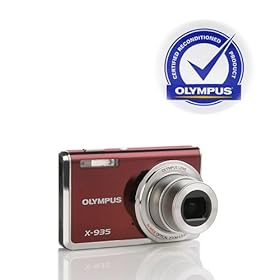 Olympus x-935 12MP Digital Camera with 4x Wide Angle Optical Zoom and 2.7 inch LCD (Red) - Refurbished by Olympus