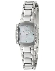 Skagen Womens 688SSX Steel Collection Square Watch