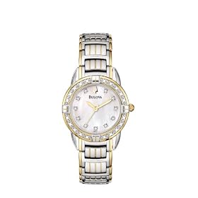 Bulova Ladies 98R125 Diamond Accented Case Bracelet Mother of Pearl Dial Watch by Bulova