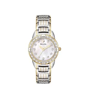 Bulova Ladies 98R125 Diamond Accented Case Bracelet Mother of Pearl Dial Watch