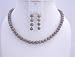 Brown Metallic Freshwater Pearl Necklace Set Custom Handcrafted Jewelry (BRAND NEW)