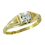14K Antique Diamond Engagement Ring, circa 1940s