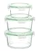Go Green Glasslock Assorted 3-Piece Round Food Storage Container Set
