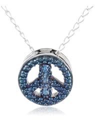 Diaura Sterling Silver Mini Peace Sign Pendant Necklace, 17.32"
