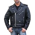 Motorrad-lederjacke B�ffelleder Rockabilly Rockerjacke Chopper Brando mit Spandex