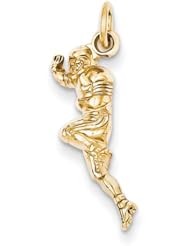 14k Yellow Gold Football Player Charm