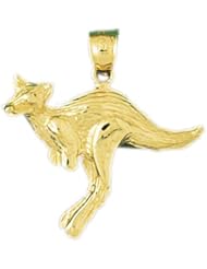 Dazzlers Solid 14k Gold Kangaroo Charm Pendant Available in three colors from jewelsberry (weights: 2.9 grams only)