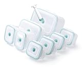 Zevro VS2-S-1703 Vac n Save Ruby Rectangular-Shaped Vacuum-Sealing Food-Storage Containers, Set of 8