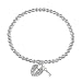 Sterling Silver Tarnish Free 4mm Bead Stretch Bracelet with 