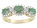 18KT OVER STERLING SILVER 1.05CTW EMERALD WITH DIAMOND ACCENT RING