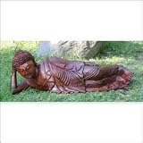 Sleeping Buddha Statuette - Bali Wood Carved - CraftNetwork