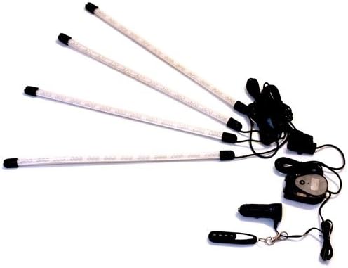 4x Tube LED Kit with Wireless Controller and Remote Red Blue Green