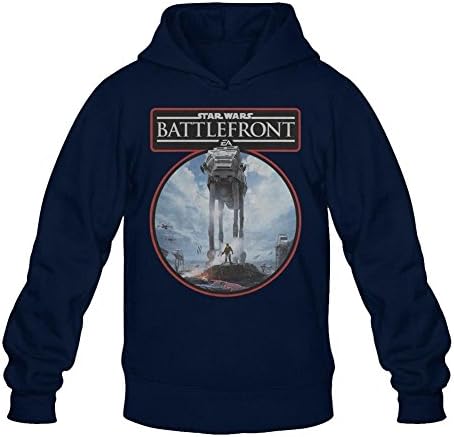 HICOU Personalized Star Wars Battlefront AT-AT Circle Logo Graphic Hoodie for Men 100% Cotton Royal Blue XL