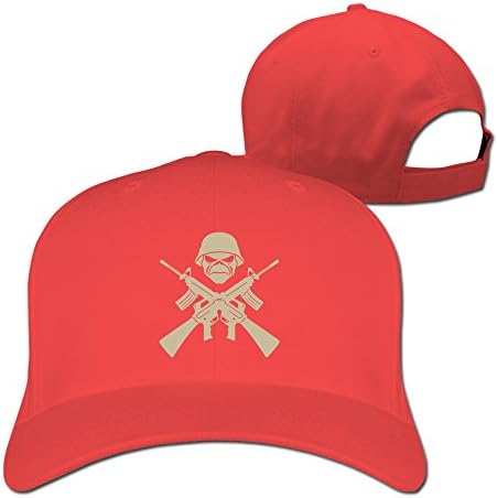 Gold Iron Maiden Army Vector Unisex Adjustable Solid Trucker Cap Red